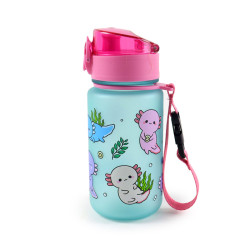 350ml Shatterproof Pop Top Children's Water Bottle - Adoramals Axolotl