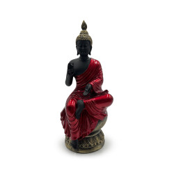 Decorative Thai Buddha Figurine - Red, Black & Gold Enlightenment
