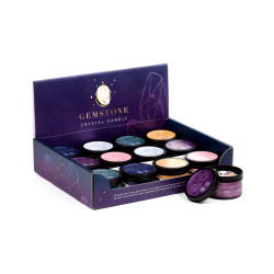 Wax Candle Tin - Crystal Gemstone & Dried Flowers