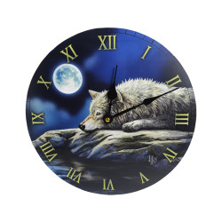 Wall Clock - Lisa Parker Quiet Reflection Wolf