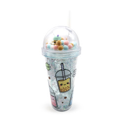 Double Walled Cup with Lid, Straw & Charms - Foodiemals Bubble Tea
