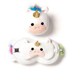 Relaxeazzz Travel Pillow & Eye Mask - Unicorn
