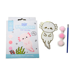 Paint Your Own DIY Suncatcher - Adoramals Maddie the Axolotl