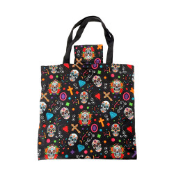 Handy Foldable Shopping Bag - Day of the Dead