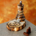 Carved Mango Wood Backflow Incense Burner - Om