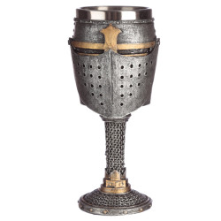 Decorative Goblet - Medieval Helmet & Chain Mail
