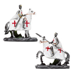 Fantasy Knight Ornament - Crusader Knight on Horseback Protector