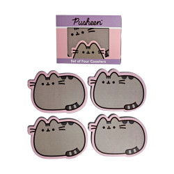 Set of 4 Cork Novelty Coasters - Pusheen the Cat