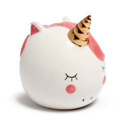 Ceramic Money Box - Enchanted Rainbows Unicorn White