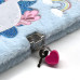 Plush A5 Notebook with Padlock - Unicorn Magic