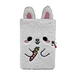 Plush A5 Notebook with Padlock - Adoramals Frances the Rabbit