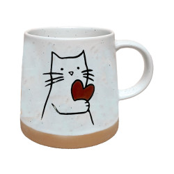 Stoneware Mug - Cat with Heart