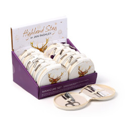 5 Piece Round Manicure Set - Jan Pashley Stag