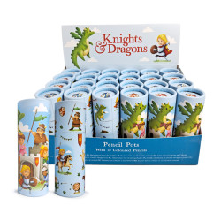 Colouring Pencil Tube - Knights & Dragons