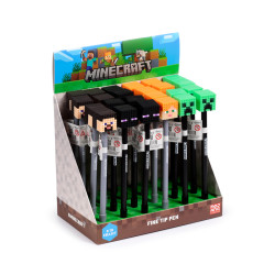 Fine Tip Pen with Silicone Topper - Minecraft (Pig/Bee/Zombie/Skeleton)