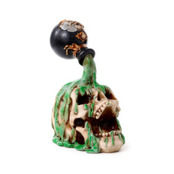 Decorative Ornament - Screaming Skull with Green Potion