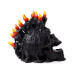 Decorative Ornament - Black Screaming Skull with Candles & Melted Wax