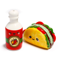 Ceramic Salt & Pepper Set - Frida the Taco & Hot Sauce Foodiemals