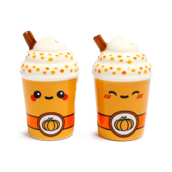 Ceramic Salt & Pepper Set - Hazel the Pumpkin Spiced Latte Foodiemals