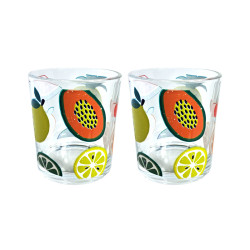Glass Tumbler Set of 2 250ml - Summer Fruits