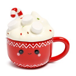 Ceramic Lidded Mug - Hot Chocolate Foodiemals