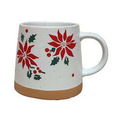 Stoneware Mug - Poinsettia