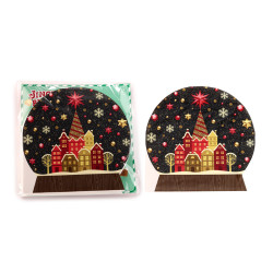 Pack of 12 Napkins - Christmas Snow Globe