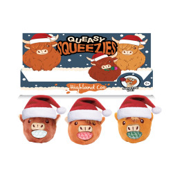 Queasy Squeezies Fidget Toy - Christmas Hat Highland Coo